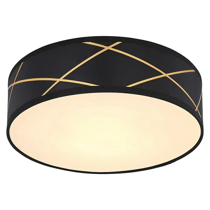 Globo LED-Deckenleuchte rund Bemmo - 12 W, Ø x H: 30 x 9 cm, Schwarz/Gold, Warmweiß - Ansicht von unten