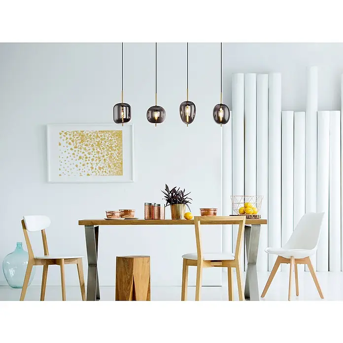 Globo Pendelleuchte Blacky - Messing/Rauchig, 160 W, L x B x H: 110 x 18,5 x 120 cm, E14 - Stimmungsaufnahme