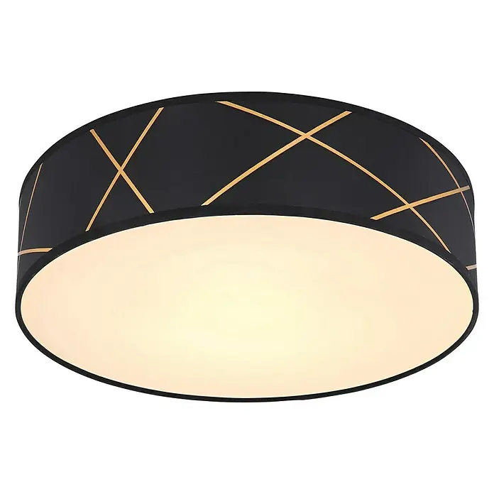 Globo LED-Deckenleuchte rund Bemmo - 24 W, Ø x H: 40 x 11 cm, Schwarz/Gold, Warmweiß - Ansicht von unten
