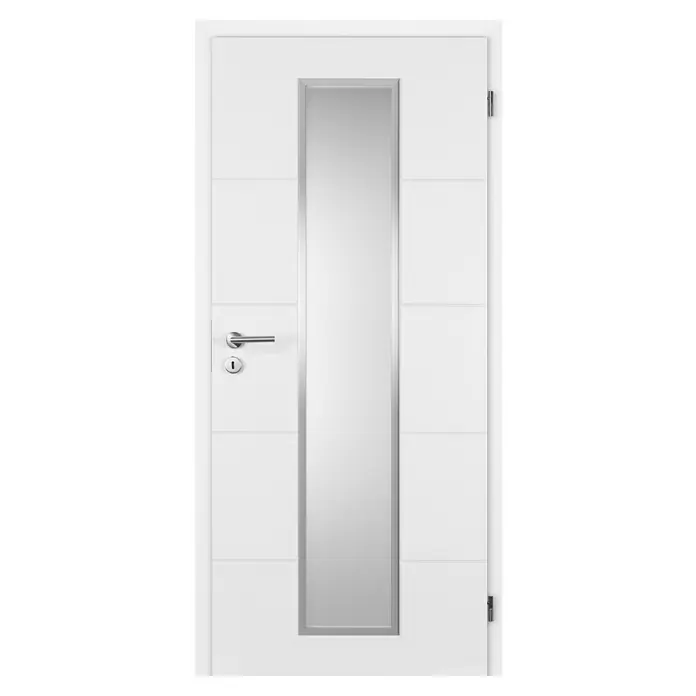 Doornite Sobna vrata sa staklom Quadro - 648 x 2.000 mm, DIN graničnik: Desno, Bijele boje, Središnji položaj: Saće - Pogled sprijeda