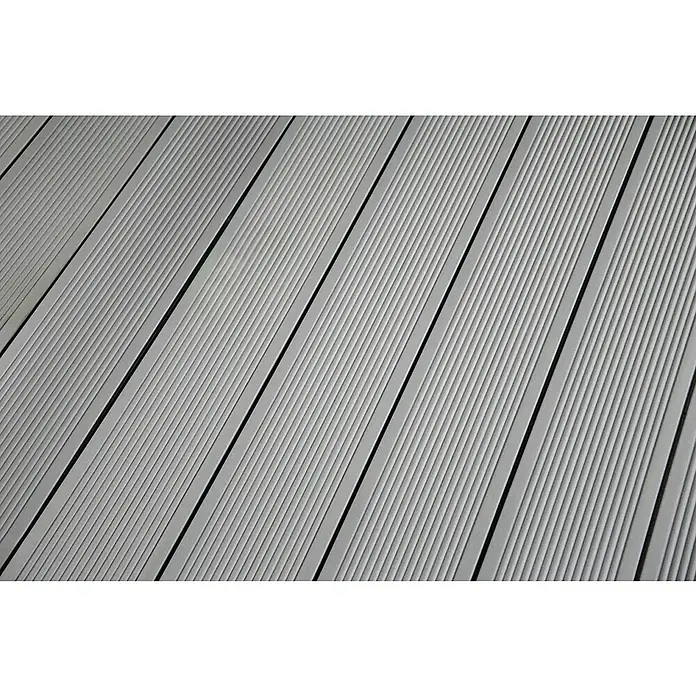 Kovalex WPC-Terrassendiele Exklusiv nach Maß - 300 x 14,5 x 2,6 cm, Grau, Mattiert - Detailaufnahme