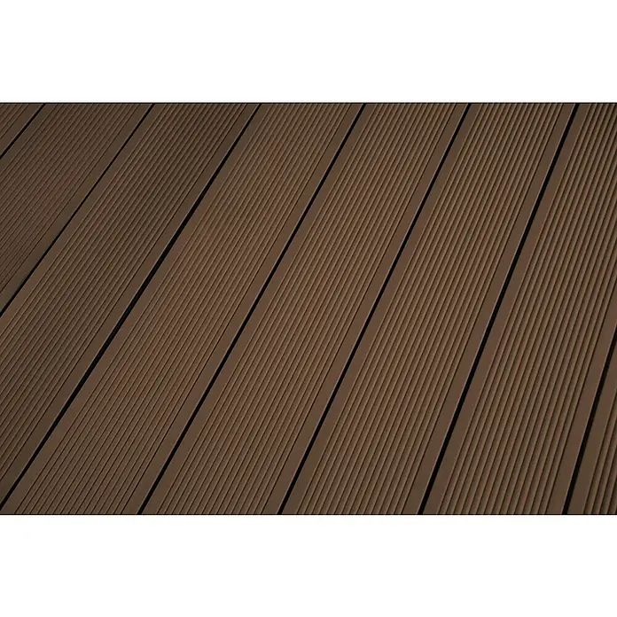 Kovalex WPC-Terrassendiele Exklusiv nach Maß - 300 x 14,5 x 2,6 cm, Braun, Mattiert - Detailaufnahme