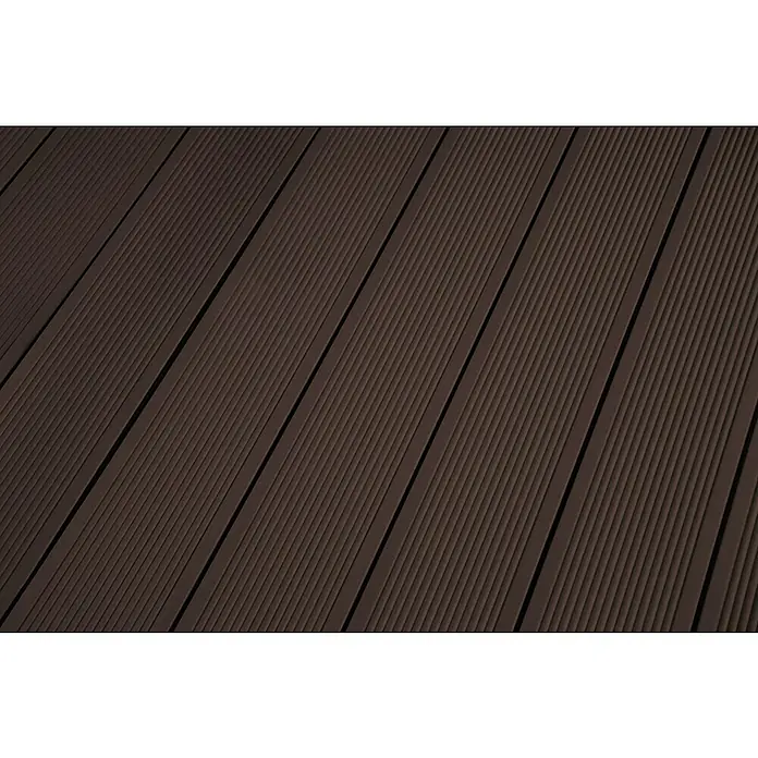 Kovalex WPC-Terrassendiele Exklusiv nach Maß - 300 x 14,5 x 2,6 cm, Schokobraun, Mattiert - Detailaufnahme