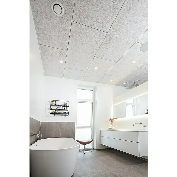 FibroTech Akustikplatte Xtra Fein - Signalweiß, 1.200 x 600 x 25 mm, 1 Paneel - Stimmungsaufnahme