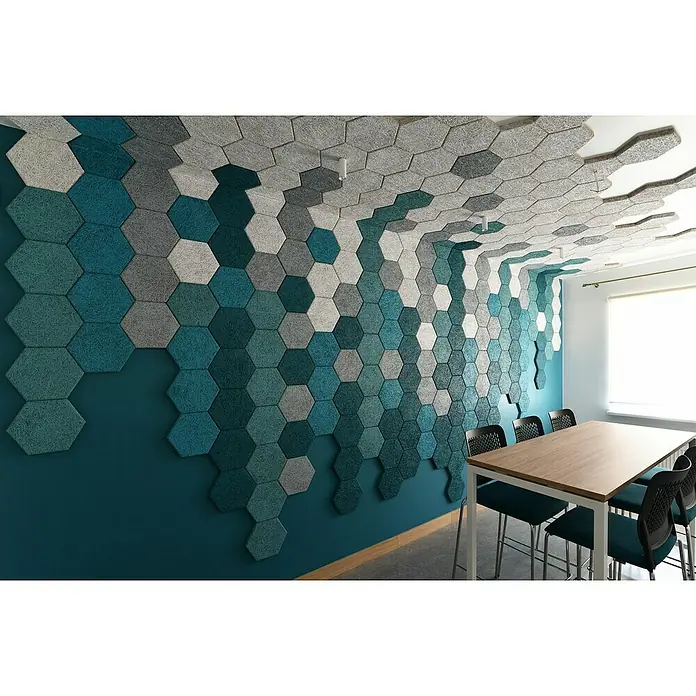 FibroTech Akustikplatte Hexagon - Schwarz, 250 x 289 x 25 mm, 18 Stk. - Stimmungsaufnahme
