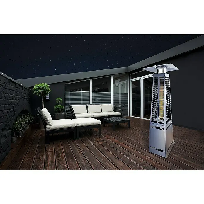 Terrassenofen - 52,4 x 60,6 x 221 cm, 13 kW, Edelstahl - Stimmungsaufnahme