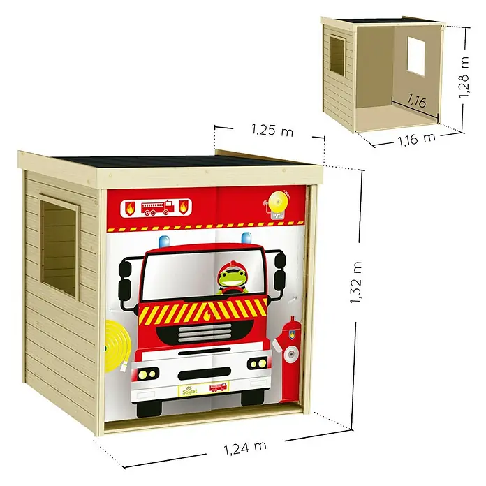 Forest-Style Dječja kućica Firefighter - D x Š: 124 x 125 cm - Skica