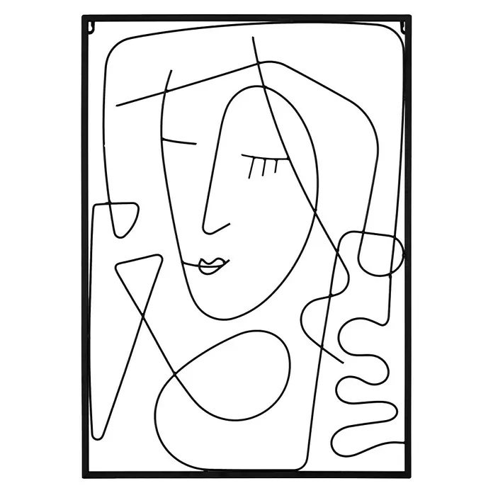 Wandobjekt Pica II - 49 x 69 cm, Schwarz - Vorderansicht