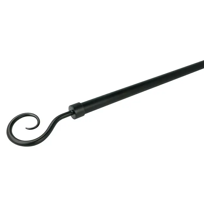 Expo Ambiente Endstück Hook - Schwarz, Geeignet für: Gardinenstangen Ø 20 mm - Diagonale Ansicht