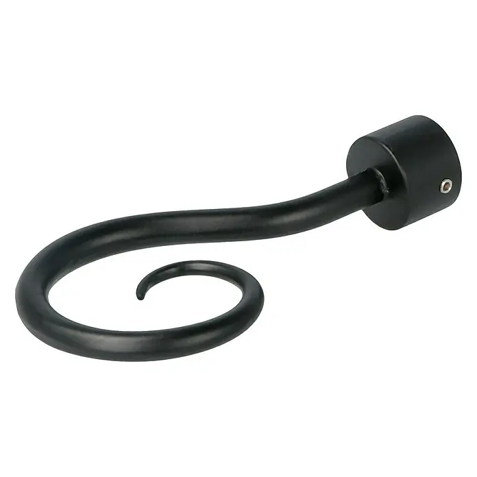 Expo Ambiente Endstück Hook - Schwarz, Geeignet für: Gardinenstangen Ø 20 mm - Diagonale Ansicht