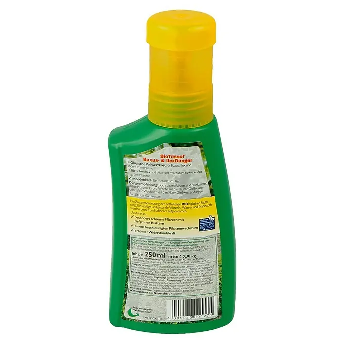 Neudorff BioTrissol Buxusdünger - 250 ml, Inhalt ausreichend für ca.: 50 l - Rückansicht