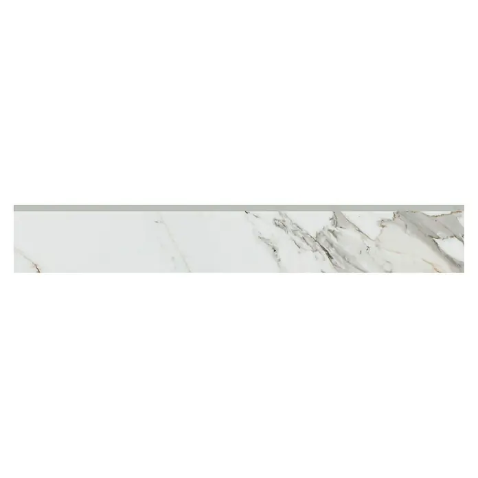 Zócalo cerámico Tinenza - 9 x 60 cm, Blanco Carrara - Vista frontal