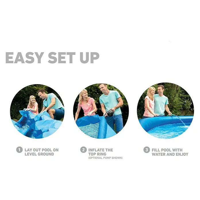 Intex Easy Pool bazen set - Ø x V: 396 x 84 cm, 7.290 l, Plave boje - Proizvod u upotrebi