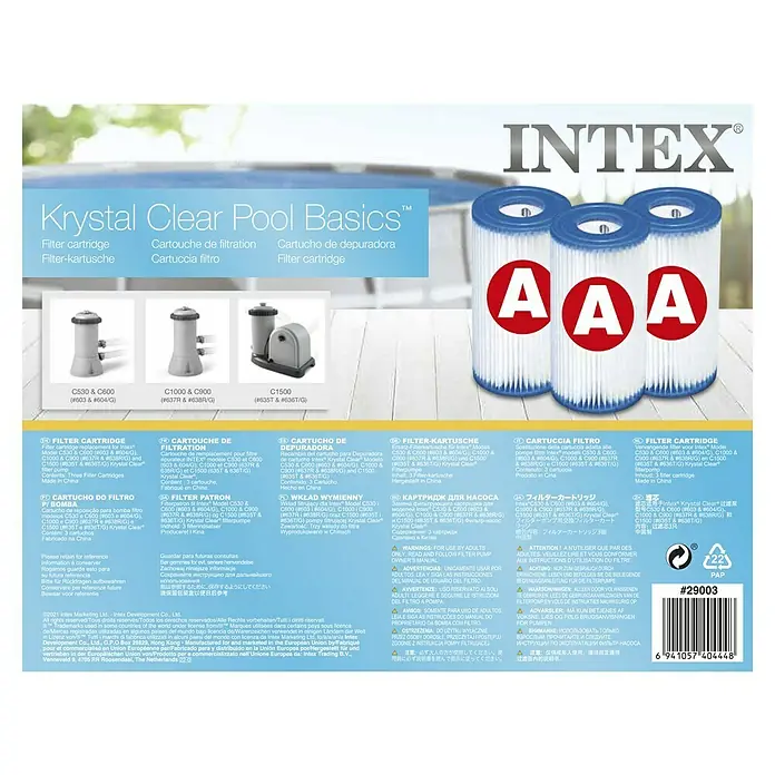 Intex Filter kartuša - Namijenjeno za: Krystal Clear Cartridge Filter Pump - Pogled straga