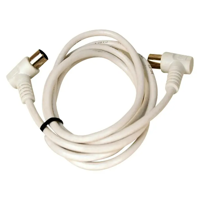 Cable coaxial antena prolongador - 2,5 m, Blanco - Vista angular