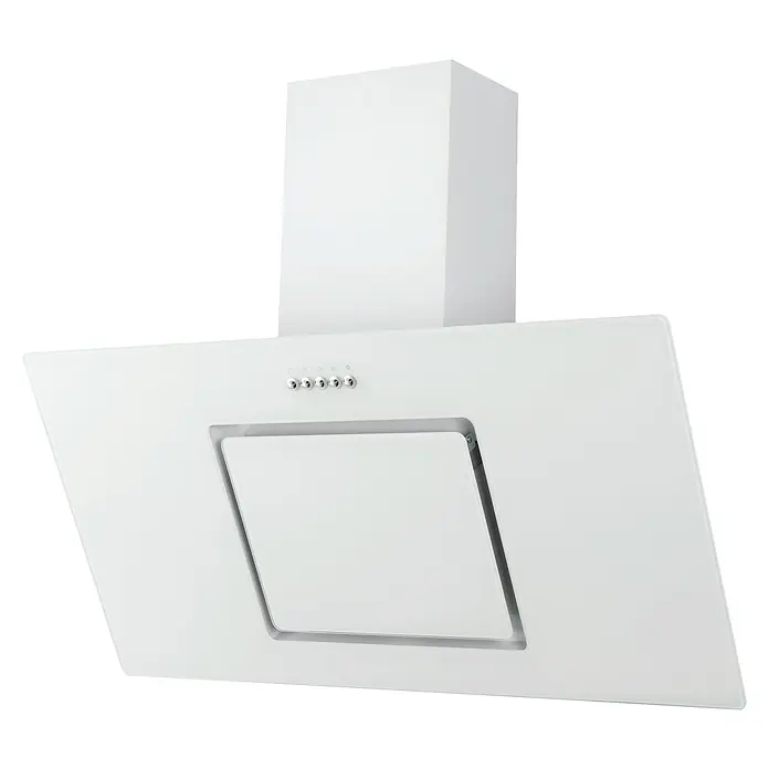 Respekta Schräghaube CH22010/90 WBZ - Breite: 90 cm, Max. Luftleistung: 377 m³/h, Weiß - Diagonale Ansicht
