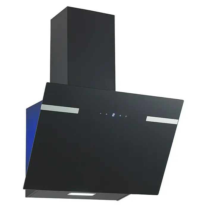 Respekta Schräghaube CH69060SA+ - Breite: 60 cm, Max. Luftleistung: 494 m³/h, Schwarz - Diagonale Ansicht