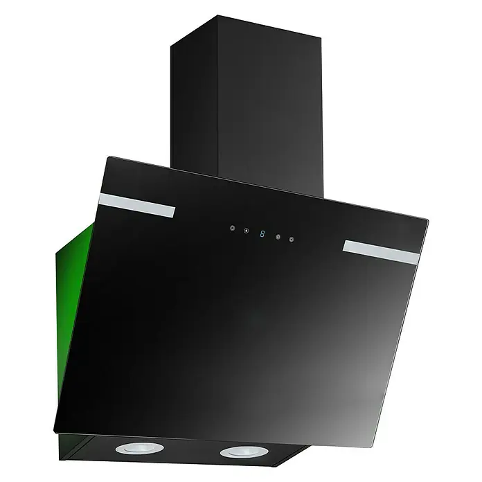 Respekta Schräghaube CH69060SA+ - Breite: 60 cm, Max. Luftleistung: 494 m³/h, Schwarz - Diagonale Ansicht