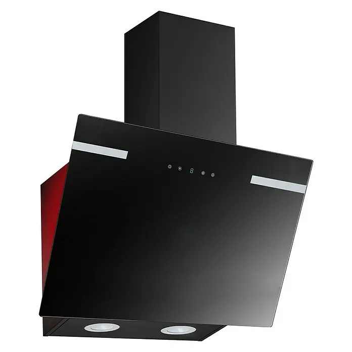 Respekta Schräghaube CH69060SA+ - Breite: 60 cm, Max. Luftleistung: 494 m³/h, Schwarz - Diagonale Ansicht