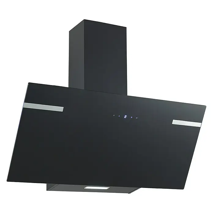 Respekta Schräghaube CH69090SA+ - Breite: 90 cm, Max. Luftleistung: 494 m³/h, Schwarz - Diagonale Ansicht