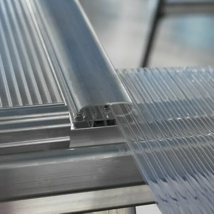 Palram – Canopia Staklenik Hybrid - 3,06 x 1,85 x 2,08 m, Polikarbonat, Debljina stakla bočne stijenke: 0,75 mm, Srebrne boje - Detaljan prikaz