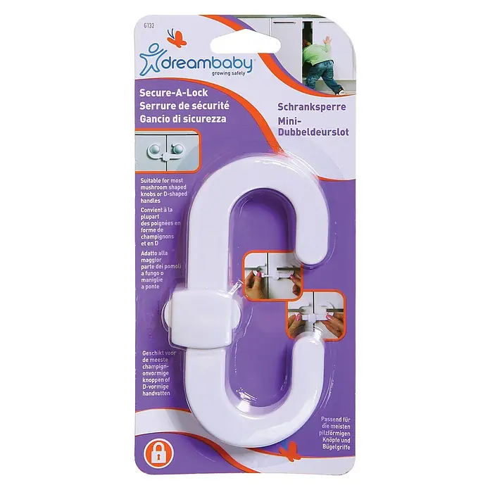 Dreambaby Mini-Schrankgriffverschluss - Auszugslänge: 12 cm, Weiß - Vorderansicht