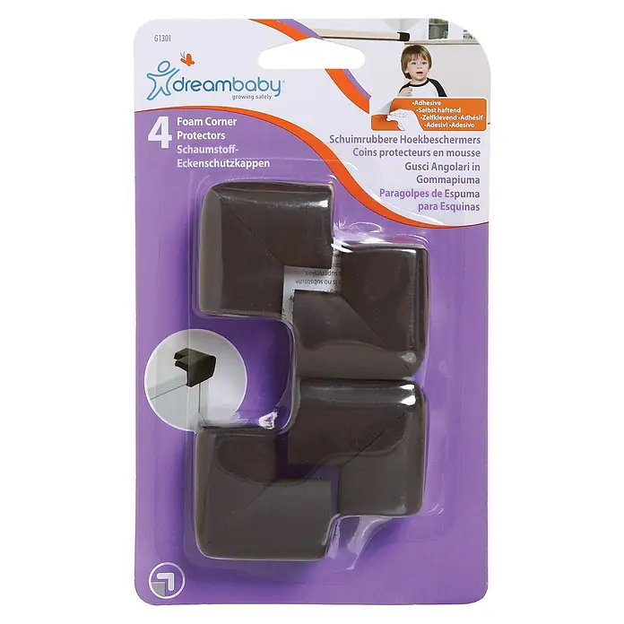 Dreambaby Eckenschutz - Braun, L x B x H: 40 x 35 x 15 mm, 4 Stk. - Vorderansicht