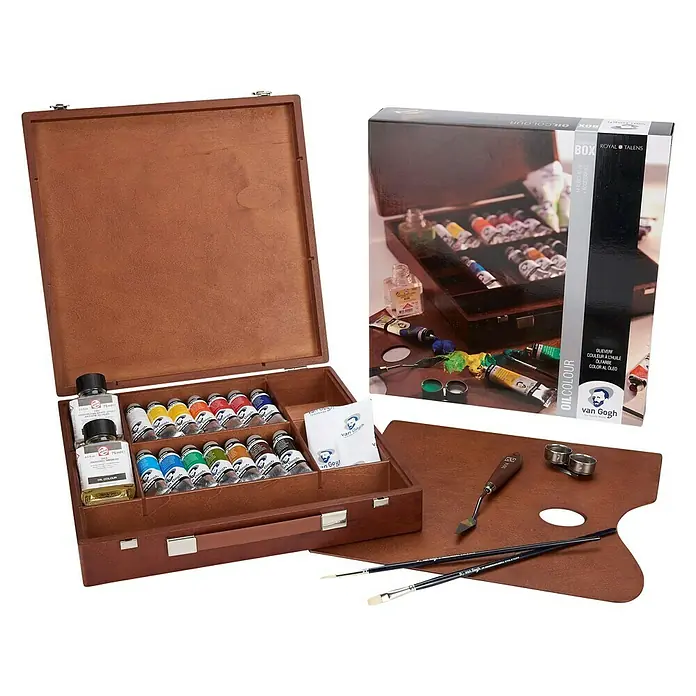 Talens Van Gogh Set de pinturas al óleo caja inspiration - Multicolor, 10 ud. x 40 ml, Tubo - Vista angular