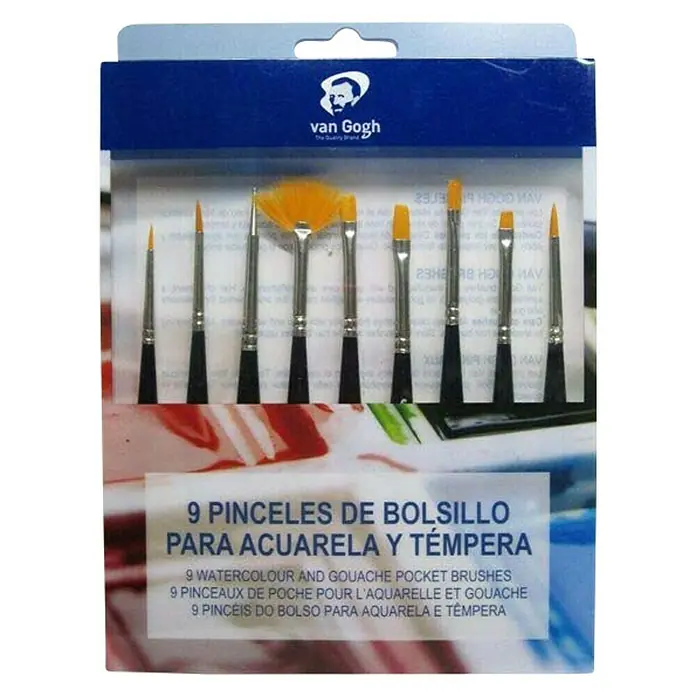 Talens Set de pinceles de manualidades Mini - 9 pzs. - Vista frontal