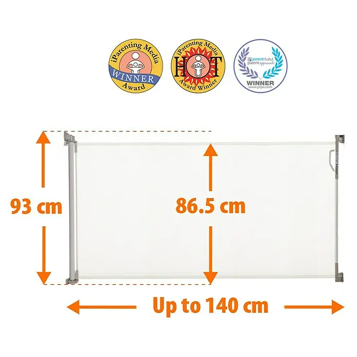 Dreambaby Treppenschutzrollo - Länge: 140 cm, Weiß - Skizze
