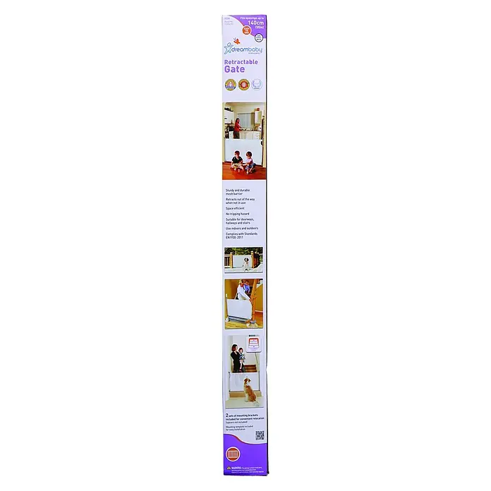 Dreambaby Treppenschutzrollo - Länge: 140 cm, Weiß - Vorderansicht