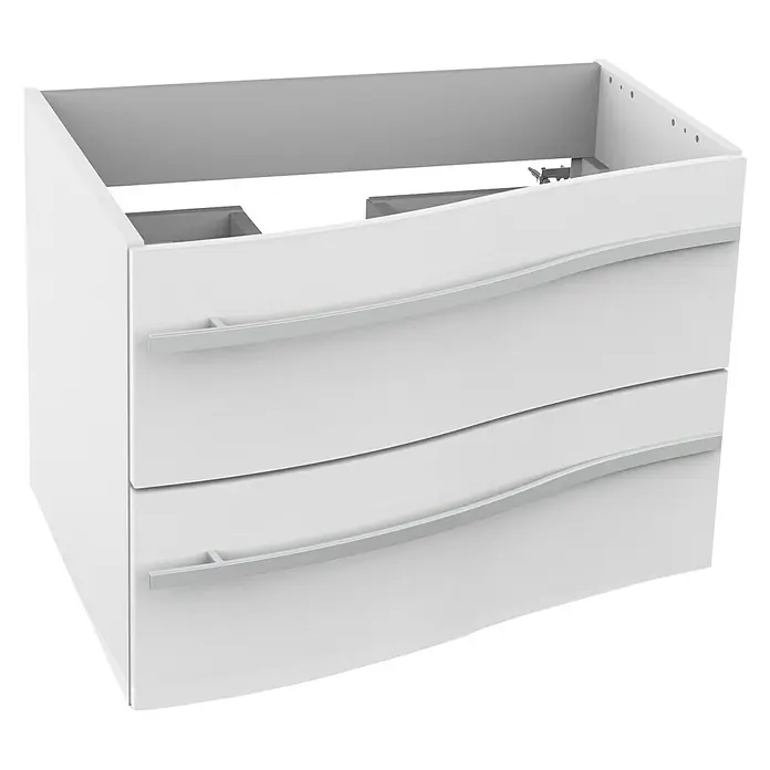 Camargue Lineo Waschtischunterschrank - 69,4 x 55,8 x 48,2 cm, Weiß, Hochglanz, Links - Diagonale Ansicht
