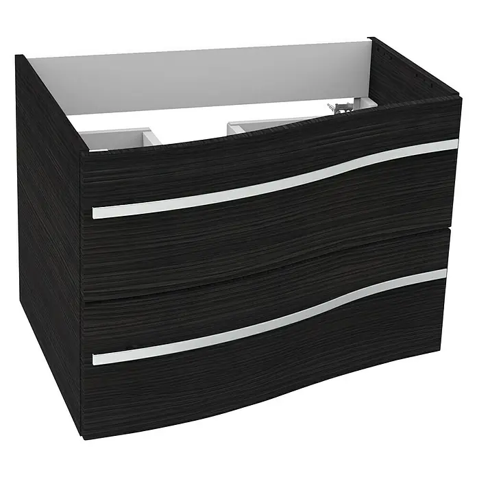 Camargue Lineo Waschtischunterschrank - 69,4 x 55,8 x 48,2 cm, Darkoak, Matt, Links - Diagonale Ansicht