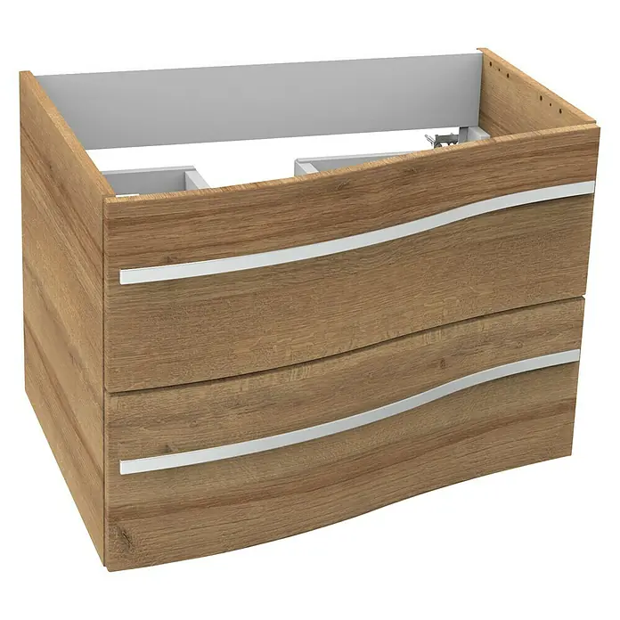 Camargue Lineo Waschtischunterschrank - 69,4 x 55,8 x 48,2 cm, Berg Eiche, Matt, Links - Diagonale Ansicht