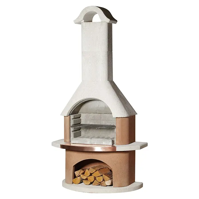 Buschbeck Grillkamin Nizza - Hauptgrillfläche: 54 x 34 cm - Diagonale Ansicht