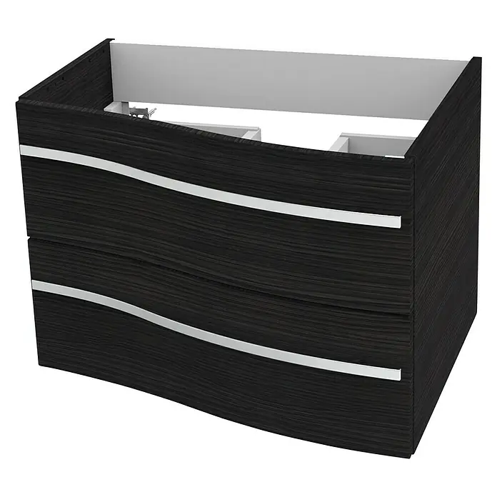 Camargue Lineo Waschtischunterschrank - 69,4 x 55,8 x 48,2 cm, Darkoak, Matt, Rechts - Diagonale Ansicht