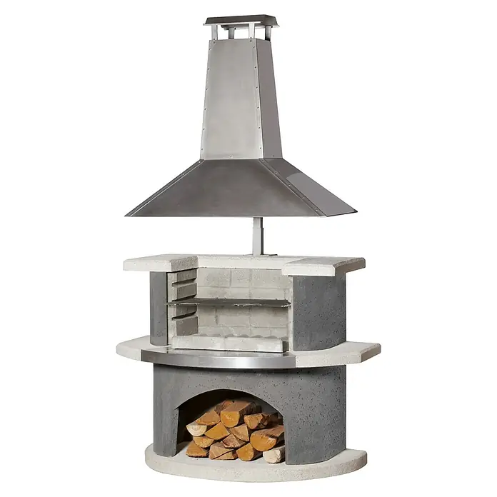Buschbeck Grillkamin Zürich - Hauptgrillfläche: 54 x 34 cm - Diagonale Ansicht