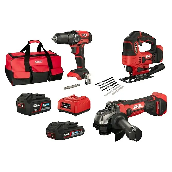 Skil Set strojeva 3008 CA + 3921 CA + 3420 CA - 20 V, 2 baterije, 2 Ah - 4 Ah - Dijagonalni pogled