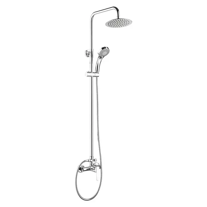 Sistema de ducha Bora - Con grifo monomando, Número de tipos de chorro: 3 ud., Gris - Vista angular