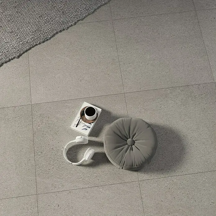 Feinsteinzeugfliese Beton - 60 x 60 cm, Grau, Matt - Stimmungsaufnahme