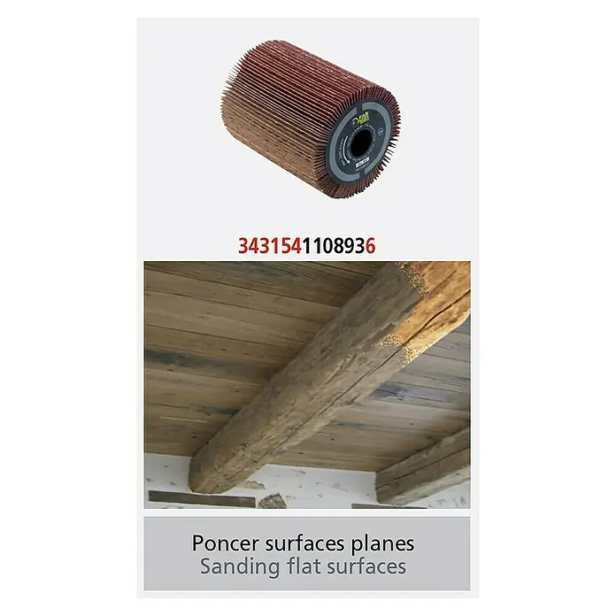 Fartools Bürstenwalze Faltenschleifwalze - Passend für: Fartools Multifunktionsschleifer REX 80, Geeignet für: Holz - Vorderansicht