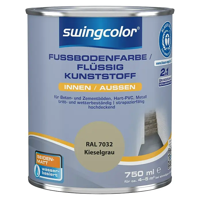 swingcolor 2in1 Flüssigkunststoff RAL 7032 - Kieselgrau, 750 ml, Seidenmatt - Vorderansicht