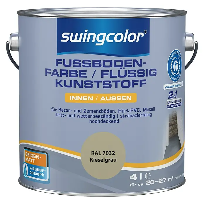 swingcolor 2in1 Flüssigkunststoff RAL 7032 - Kieselgrau, 4 l, Seidenmatt - Vorderansicht