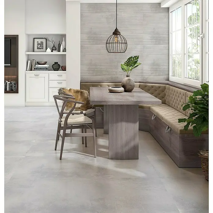 Pavimento porcelánico Madox - 60 x 120 cm, Gris, Rectificado, Efecto cemento - Foto ambiente