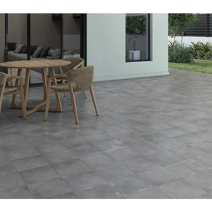 Pavimento porcelánico Madox - 33,3 x 33,3 cm, Antracita, Mate, Espesor: 8 mm - Foto ambiente
