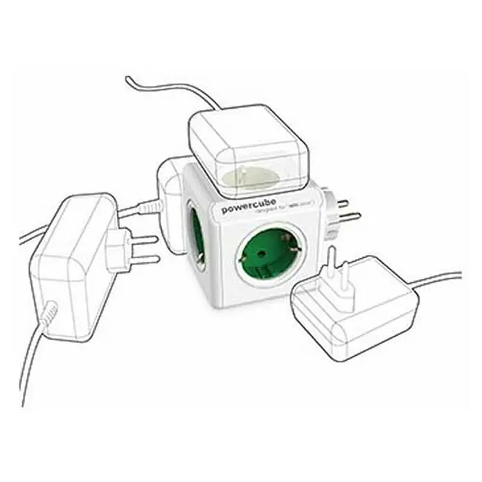 Ladrón Power Cube - Blanco, 16 A, 240 W - Dibujo técnico