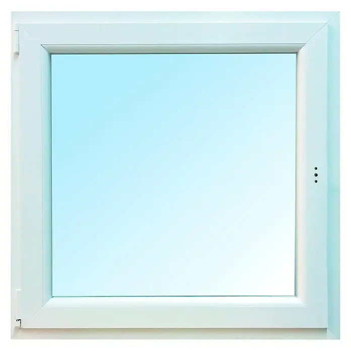 Solid Elements Ventana de PVC Practicable-Oscilobatiente - An x Al: 100 x 100 cm, Apertura según normativa: Izquierda, Blanco, Sin persiana - Vista frontal