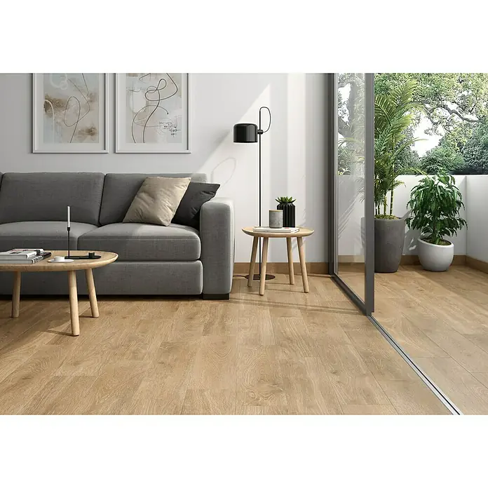 Pavimento porcelánico Galia - 20 x 75 cm, Honey, Estilo madera - Foto ambiente