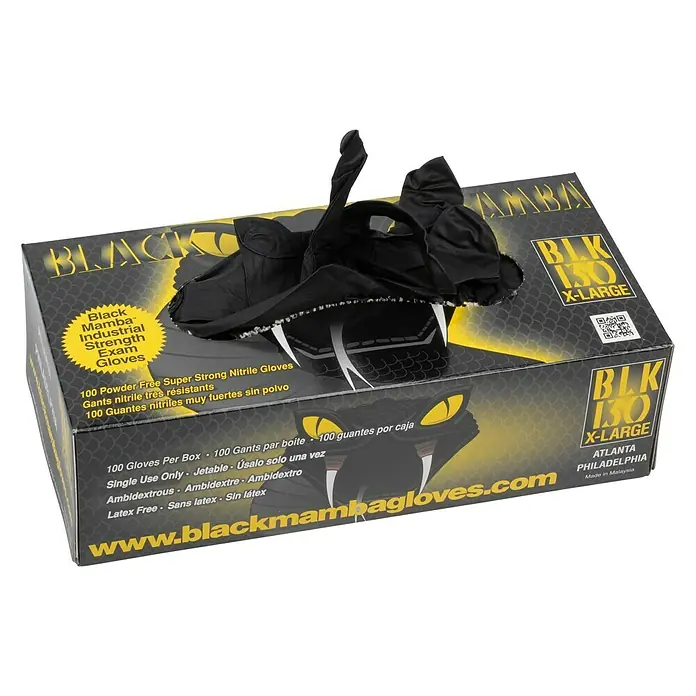 Guantes desechables Black Mamba - XL, 100 ud., Nitrilo - Vista angular