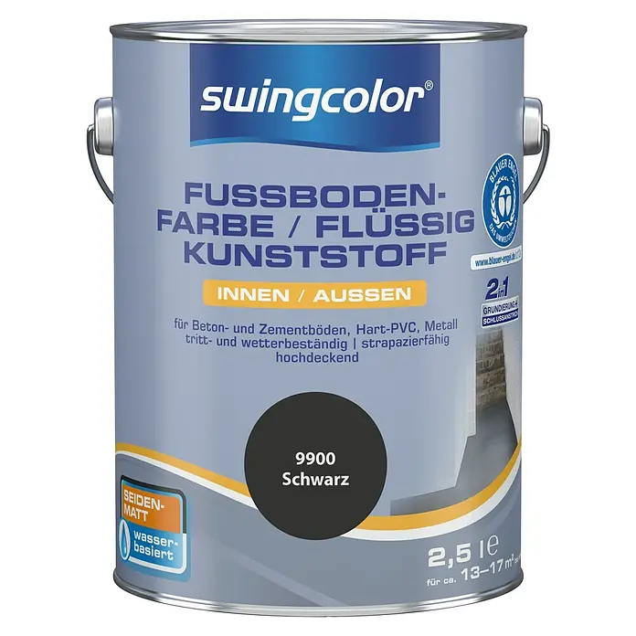 swingcolor 2in1 Flüssigkunststoff RAL 9900 - Schwarz, 2,5 l, Seidenmatt - Vorderansicht